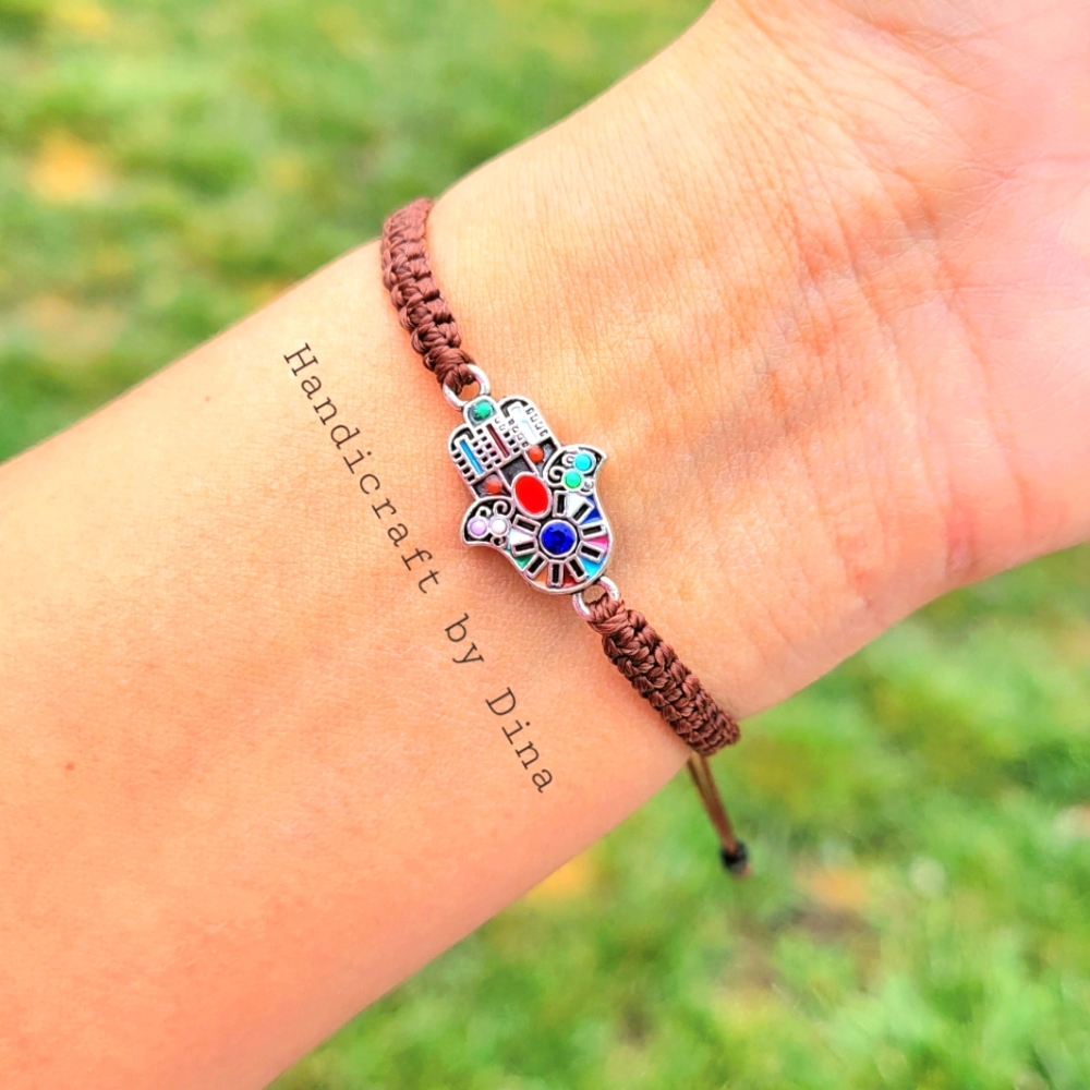Handmade Hamsa Hand Evil Eye Protection Bracelet